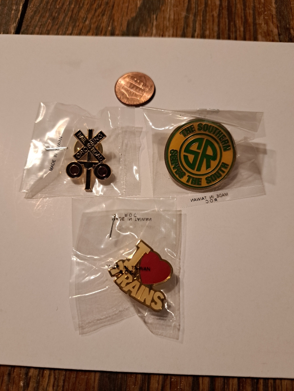 New Vintage Railroad Pin Lot 3 Southern Railway SR Train Crossing I Love Trains